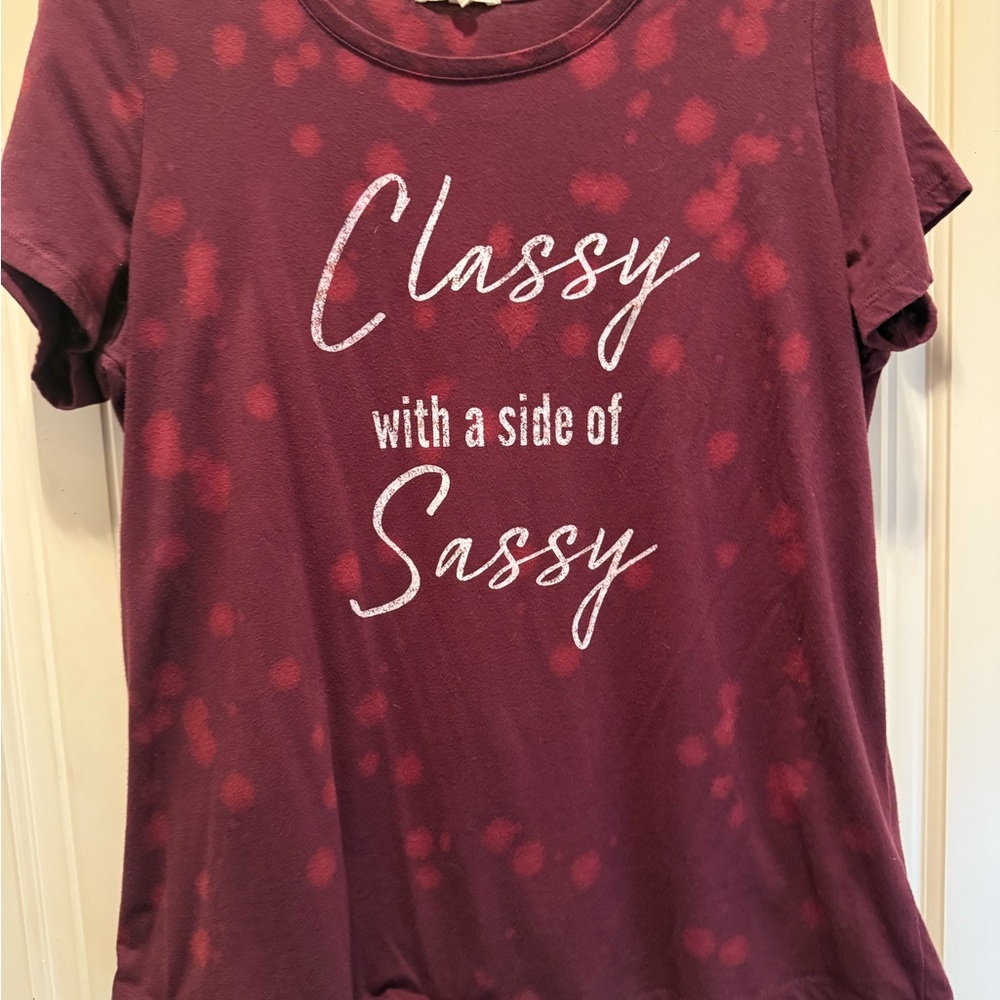 Maurices Red Graphic T-Shirt Short Sleeve